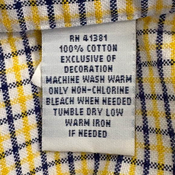 Ralph Lauren Plaid Button Down Shirt Classic Fit Long Sleeve Yellow Men's Size M - Picture 8 of 8